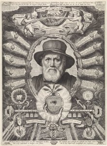 Dirck Volckertsz 的肖像。寓意画框中的 Coornhert 作者 西奥多·马瑟姆
