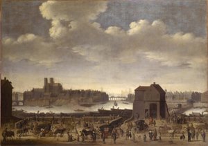 码头和图内尔桥，约 1646 年，约 1646 年（布面油画） 作者 西奥多·马瑟姆