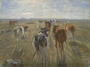 长阴影。萨特霍尔姆岛上的牛，c。 1890年 作者 西奥多·菲利普森