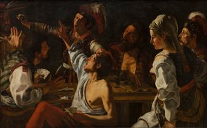 纸牌和西洋双陆棋玩家。争夺卡片，1620-1629年