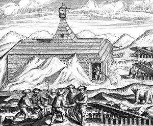 在北极切割一只熊，约 1600 年（雕刻） 作者 西奥多·德·布赖