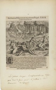 Indisaeuitiae Hispanorum Impatientes Sibi Psis/Manus Violentas Inserunt.XXIII.(摘自《美洲》一书，第四部分）
