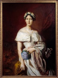 Mademoiselle de Cabarrus (Marie-Therese de Cabarrus) 的肖像。 西奥多·沙塞里奥 (1819-1856) 的绘画 作者 蒂奥多·切塞留