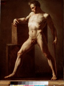 Academie 裸体的学术研究。Jean Louis Theodore Gericault (1791-1824) 1808-1812 太阳的绘画。79x62厘米 鲁昂，艺术博物馆 作者 西奥多·杰里科（Theodore Gericault）