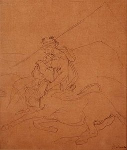 阿拉伯人抱着他垂死的马的头 作者 西奥多·杰里科（Theodore Gericault）