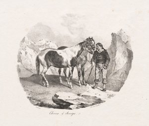 奥弗涅的马匹，1822年。 作者 西奥多·杰里科（Theodore Gericault）