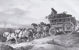 由马匹牵引的运煤车[原文如此]，1822年。 作者 西奥多·杰里科（Theodore Gericault）