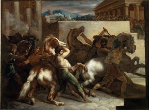 罗马的免费赛马 - 布面油画 作者 西奥多·杰里科（Theodore Gericault）