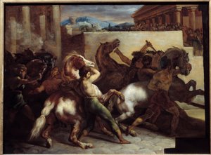 罗马的免费赛马绘画由 Theodore Gericault (1791-1824) 1817 年 0,45x0,6 m 作者 西奥多·杰里科（Theodore Gericault）