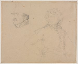 热里科 - 两个士兵的研究，1818-1819 年 作者 西奥多·杰里科（Theodore Gericault）