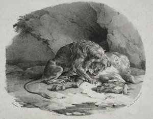 被狮子吃掉的马 作者 西奥多·杰里科（Theodore Gericault）