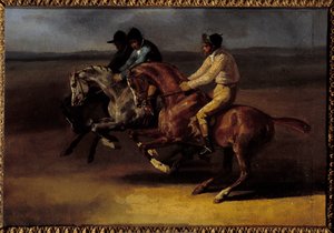 赛马开始时向左走 画家：Theodore Gericault (1791-1824) 作者 西奥多·杰里科（Theodore Gericault）