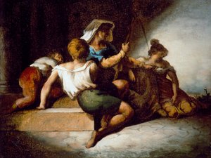 意大利家庭（以帆布为背景的纸本油彩） 作者 西奥多·杰里科（Theodore Gericault）