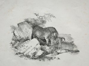 母马和她的小马驹。 作者 西奥多·杰里科（Theodore Gericault）