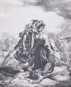 捍卫受伤的小号手的马穆鲁克人，1818年。 作者 西奥多·杰里科（Theodore Gericault）