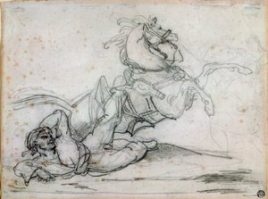 马梅卢克跌倒在他的马下 作者 西奥多·杰里科（Theodore Gericault）