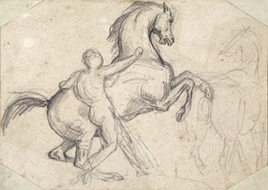 饲养一个裸体男人的种马 作者 西奥多·杰里科（Theodore Gericault）