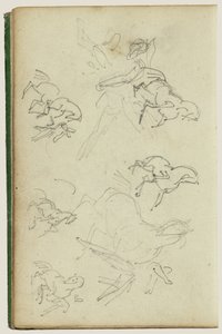 人在骏马旁的六项研究 作者 西奥多·杰里科（Theodore Gericault）
