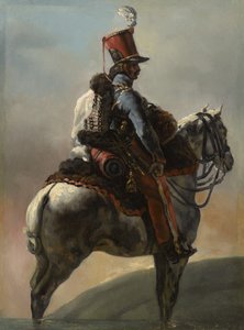 在研究“轻骑兵的号手”之后，c.1815？-27 作者 西奥多·杰里科（Theodore Gericault）