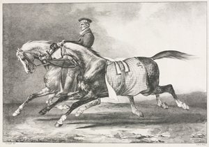 两匹起斑纹的马行使，1822年。 作者 西奥多·杰里科（Theodore Gericault）