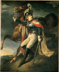 受伤的龙骑兵离开交叉火力... 作者 西奥多·杰里科（Theodore Gericault）