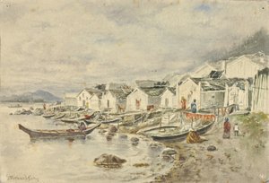 牧场原住民村落，锡特卡，1884 年 作者 西奥多·J·理查森
