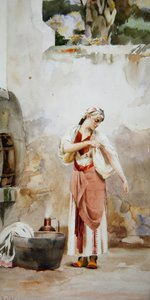 希腊美女（纸上水彩）