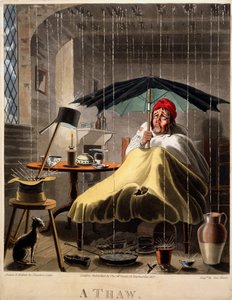 解冻，1827年由乔治·亨特制作的印刷品（手工彩色雕刻）