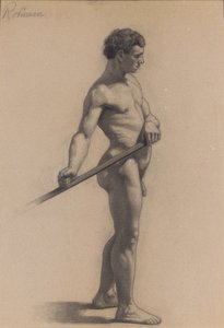 男性人物研究，1875年 作者 西奥多·罗宾逊