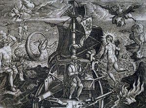 斐迪南-麦哲伦（1480-1521）的航行寓言，西奥多-德-布莱（1528-1598）的雕刻。 作者 西奥多·德布瑞