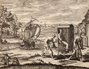 中国轿子，东印度，根据Theodor de Bry（1528-1598）的作品雕刻，中国 作者 西奥多·德布瑞