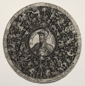 设计带有纪念章的盘子c。 1558。 作者 西奥多·德布瑞