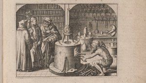插图Tripvs avrevs，也就是三个最选择..部分化学家，1618 作者 西奥多·德布瑞