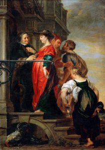 La Visitation de la Vierge Marie - The Visitation of the Blessed Vierge Marie，Thulden, Theodoor, van (1606-1669)。 布面油画，1669 年之前。尺寸：205x144 厘米。 维也纳艺术史博物馆