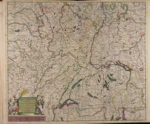 Accuratissima Rheni superioris Mosae et Mosellae tabula ac minores in eosdem in fluentes fluvii cum omnibus adherentibus regionibus sicut archiepiscopatus et electoratus Moguntini et Palatinatus Rheni Lotaringiae Helvetiae Alsatiae Sueviae et comitatus Bur 作者 西奥多罗斯·丹克特斯