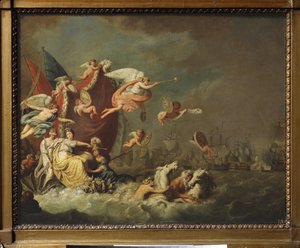 切什梅（或 Tchesme 或 Chesma，土耳其）胜利的寓言。 （1770年7月5日至7日海战，俄土战争的插曲
