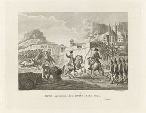 攻占蒙斯，1792 年
1792 年杜穆里埃攻占蒙斯（标题在实物上）