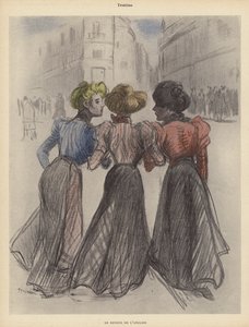 走在街上的三个女人（彩色石版画） 作者 Theophile Alexandre（之后）Steinlen