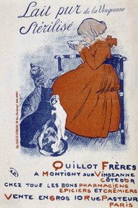 Vingeonne 纯牛奶的广告海报 - Steinlen 作者 西奥菲勒·亚历山大·斯坦伦