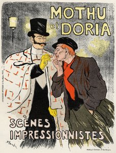 Art. Entertaiment. The singers Mothu and Doria. Poster by Steinlen, France 作者 西奥菲勒·亚历山大·斯坦伦