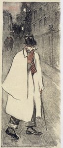 上衣穿大衣走在街上的男人——1894 年 11 月的“”Gil Blas” 作者 西奥菲勒·亚历山大·斯坦伦