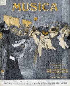 蒙马特夜间派对。 Steinlen 为 1908 年 11 月的“音乐”杂志封面。 作者 西奥菲勒·亚历山大·斯坦伦