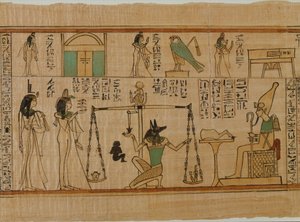 Amun Nanys Funerary Papyrus的歌手，公元前1050年（纸莎草纸，油漆）