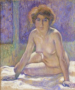 裸体女人坐像，摄于1912年