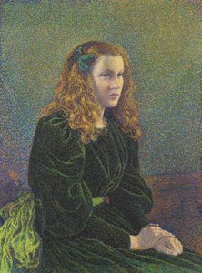 绿色裙子的年轻女子GermaineMaréchal，1893年 作者 范·雷塞尔伯格（Théovan Rysselberghe）