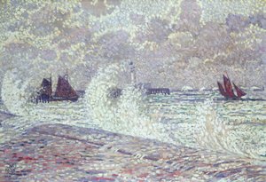 春分时的大海，滨海布洛涅，1900年 作者 范·雷塞尔伯格（Théovan Rysselberghe）