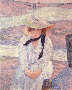 格雷夫河河畔的年轻女子，1901年 作者 范·雷塞尔伯格（Théovan Rysselberghe）