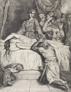哦！哦！哦！：板块14来自奥赛罗第五幕第二场，1844年蚀刻，r...，1844年蚀刻，1900年重印。 作者 蒂奥多·切塞留
