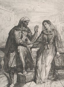 她感谢我：板块2来自《奥赛罗》第一幕第三场，1844年。 作者 蒂奥多·切塞留