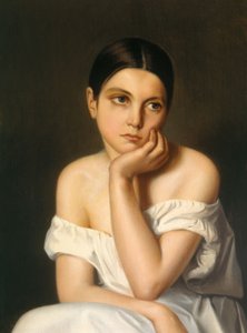 少女（忧郁），约 1833-35 年（纸板油画） 作者 蒂奥多·切塞留